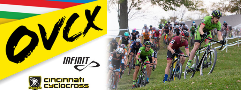 Cincinnati Cyclocross race image, text "OVCX Cincinnati Cyclocross"